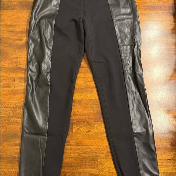 Tory Burch SZ M Faux Leather Panel Leggings - Picture 1 of 5
